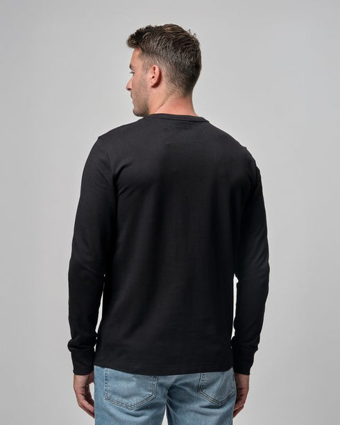 Gant tshirt Pique גאנט חולצת שרוול ארוך פיקה בצבע שחור